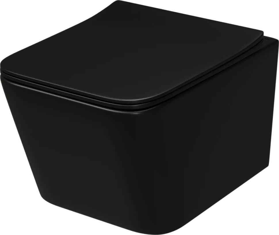 Унитаз подвесной BOND Cube F04-108 безободковый, с микролифтом, черный