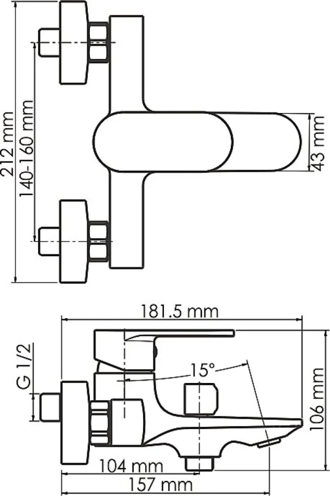 Смеситель для ванны с душем Wasserkraft Mindel 8501