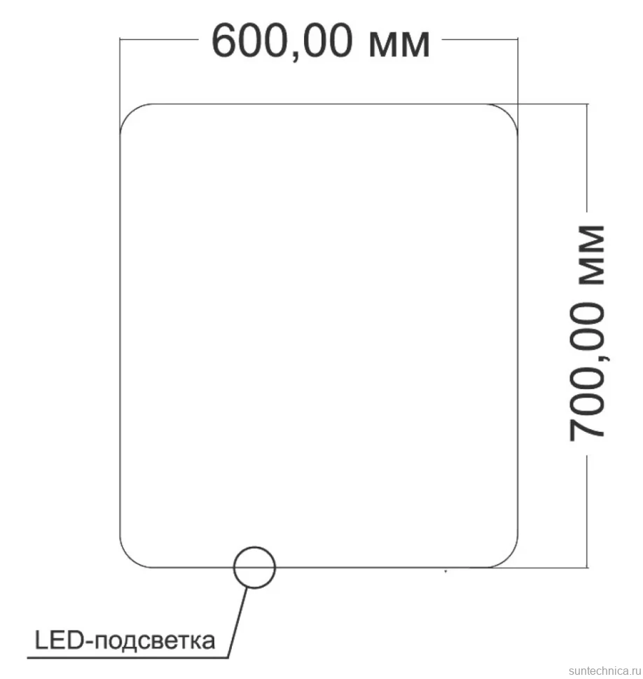 Зеркало Vincea VLM-3BE6007-2 60x70, с подсветкой и антизапотевателем
