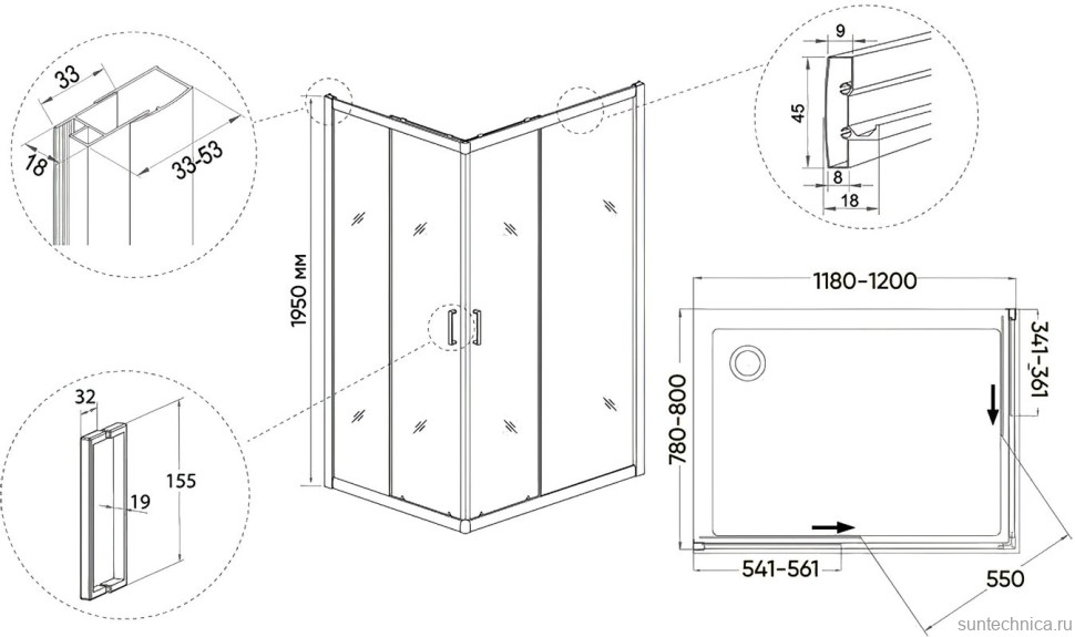Душевой уголок Veconi Rovigo RV-14 120x80