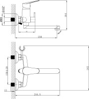 Смеситель для ванны с душем Lemark Partner LM6513C
