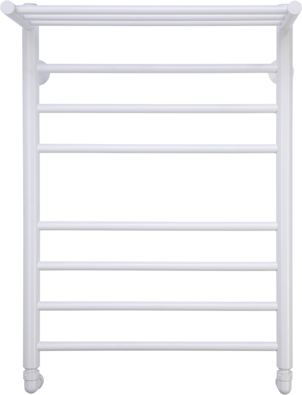 Полотенцесушитель водяной Comfysan Luce W-8 80х50 80x55 см, матовый белый, лесенка, с полкой