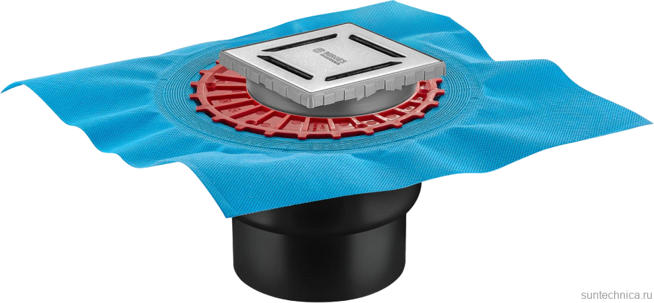 Душевой трап Berges Zentrum Norma 090462 10x10 см, матовый хром