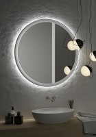 Зеркало круглое Art&Max Napoli AM-Nap-1000-DS-F-Grey 100х100 серое матовое, с LED-подсветкой, 6000k