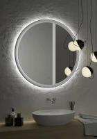 Зеркало круглое Art&Max Napoli AM-Nap-1000-DS-F-Grey 100х100 серое матовое, с LED-подсветкой, 6000k