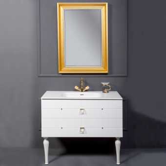 Мебель для ванной Armadi Art Vallessi Avangarde Piazza 100 белая, с раковиной-столешницей