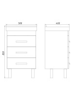 Тумба с раковиной Comforty Никосия 50Н напольная, белый дуб