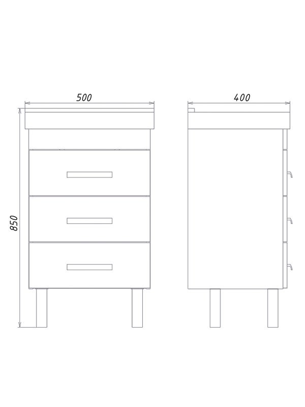 Тумба с раковиной Comforty Никосия 50Н напольная, белый дуб