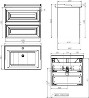 Мебель для ванной комнаты Caprigo Ponza 70 серая