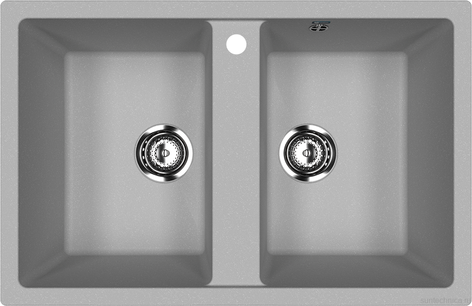 Мойка кухонная Ulgran U-608 342 графит + дозатор U-02 графит