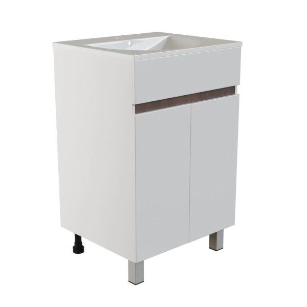 Тумба д/ванной "БРИКС-50" 2 ст.белый/дуб вотан под рак."Breeze 50"меб. (Sanita Luxe)(ПВХ) (разбор)