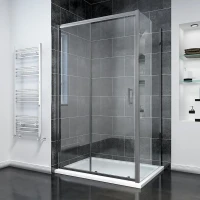 Душевой уголок Veconi Rovigo RV-055GM 100х70 см, профиль оружейная сталь, стекло прозрачное