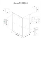 Душевой уголок Veconi Rovigo RV-055GM 100х70 см, профиль оружейная сталь, стекло прозрачное