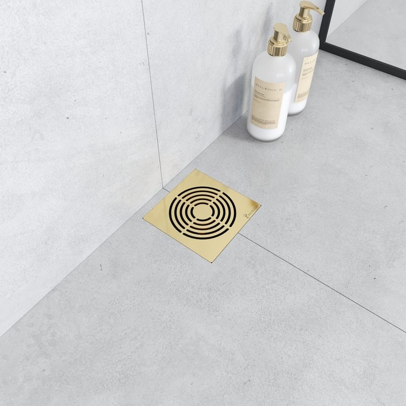 Душевой трап Boheme Smart Design 15x15 см, золото