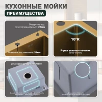 Кухонная мойка Splenka S701.5050.03, золотой сатин Кухонная мойка Splenka S701.5050.03, золотой сатин