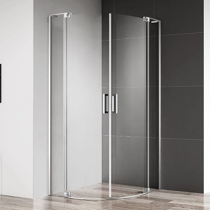 Душевой уголок Cezares Slider R 2 80/90 C Cr профиль хром, стекло прозрачное
