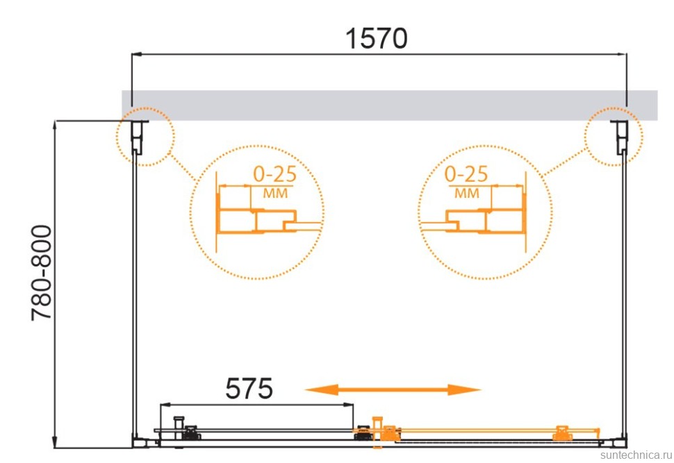 Душевой уголок Cezares Molveno AH-12 160х80 см, профиль хром, стекло прозрачное