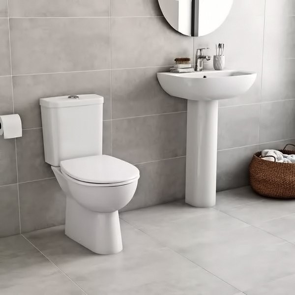 Унитаз-компакт напольный Grohe Bau Ceramic 39349000 безободковый, бачок 39436000