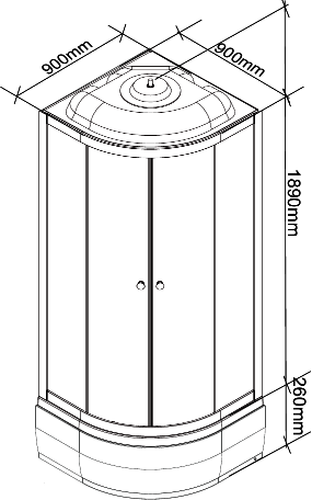 Душевая кабина Parly Classic Эконом ECM921 90x215, с поддоном