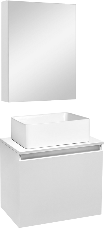 Мебель для ванной комнаты Runo Бари 50 белая, раковина Duo 40