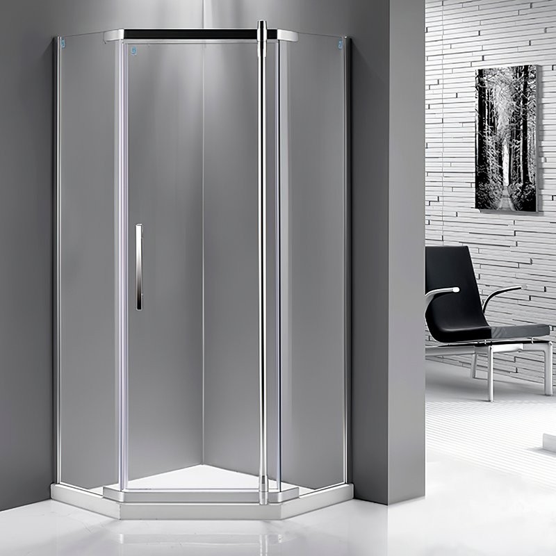Душевой уголок Мирсант Smart Smart Pentagon 100х100, профиль хром