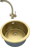 Комплект Мойка Zorg Inox PVD SZR-500-BRONZE + Смеситель Steel Hummer SH 699 BRONZE бронза