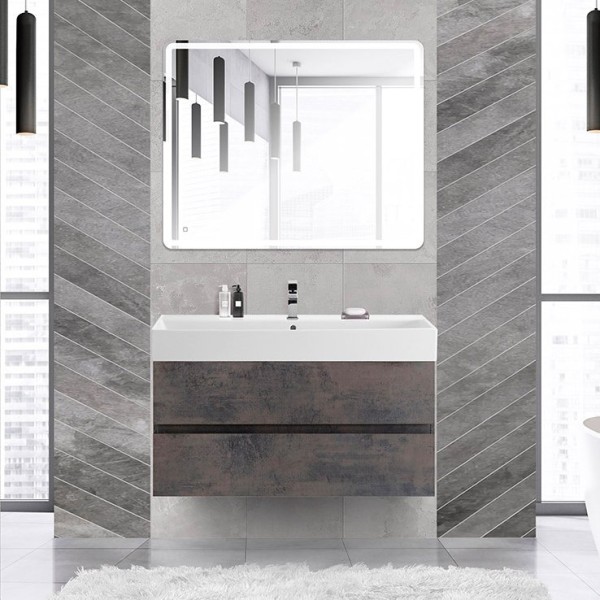 Мебель для ванной комнаты Cezares Molveno 46 100 ossido, с раковиной Cezares CZR-MIL-100-LVB