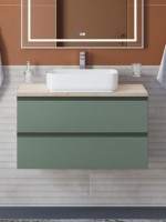 Тумба под раковину со столешницей BelBagno Kraft 80 подвесная, матовая еловая, столешница kep-80-mco