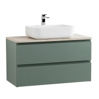 Тумба под раковину со столешницей BelBagno Kraft 80 подвесная, матовая еловая, столешница kep-80-mco