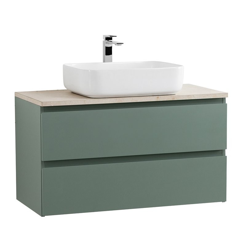 Тумба под раковину со столешницей BelBagno Kraft 80 подвесная, матовая еловая, столешница kep-80-mco