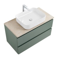 Тумба под раковину со столешницей BelBagno Kraft 80 подвесная, матовая еловая, столешница kep-80-mco