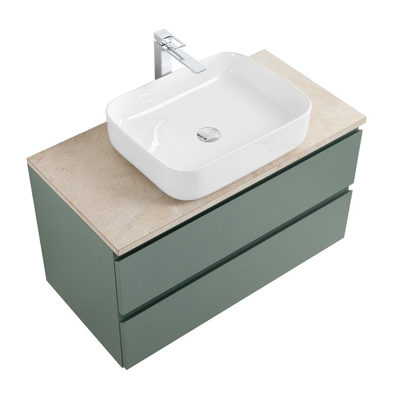 Тумба под раковину со столешницей BelBagno Kraft 80 подвесная, матовая еловая, столешница kep-80-mco