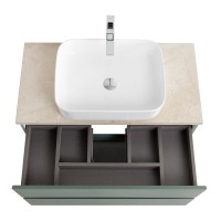 Тумба под раковину со столешницей BelBagno Kraft 80 подвесная, матовая еловая, столешница kep-80-mco