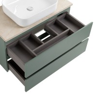 Тумба под раковину со столешницей BelBagno Kraft 80 подвесная, матовая еловая, столешница kep-80-mco