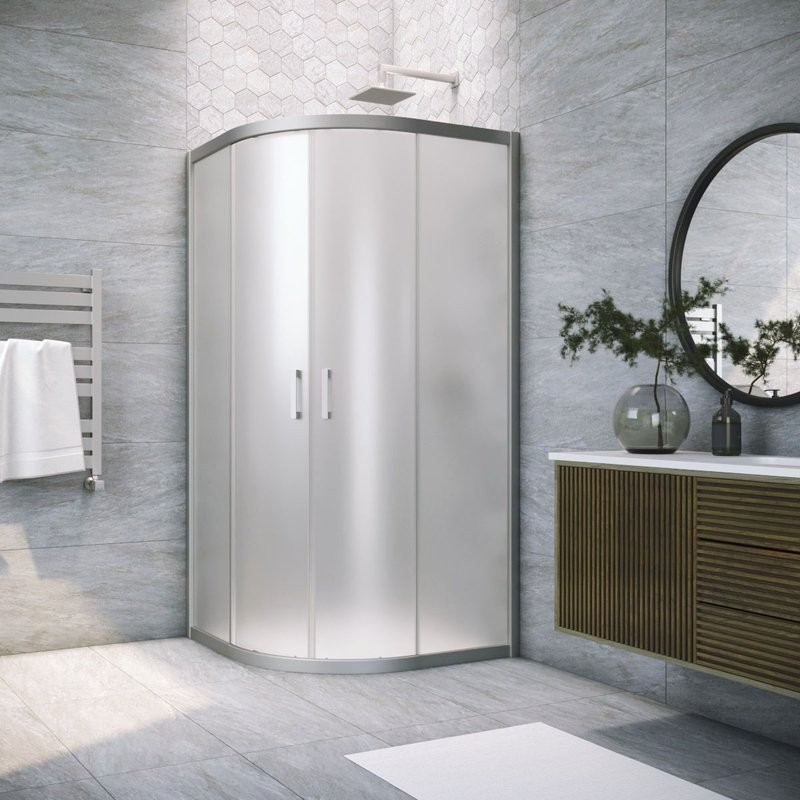 Душевой уголок Vegas Glass ZS Novo 120 07 10 профиль матовый хром, стекло сатин