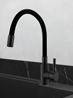 ESKO. Смеситель для кухни, "Snake" гибкий излив,черный