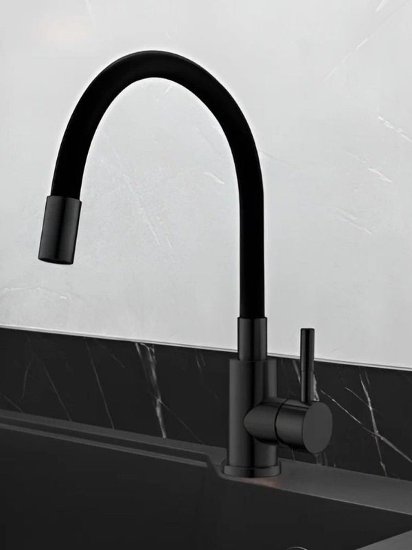 ESKO. Смеситель для кухни, "Snake" гибкий излив,черный