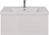 Тумба с раковиной Lemark Veon mini 90 белая глянцевая, 1 ящик