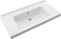 Тумба с раковиной Lemark Veon mini 90 белая глянцевая, 1 ящик