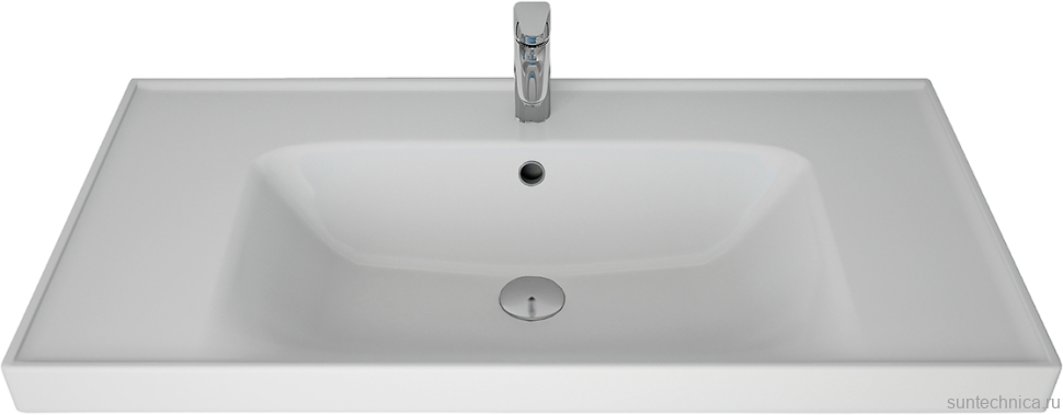 Тумба с раковиной Lemark Veon mini 90 белая глянцевая, 1 ящик