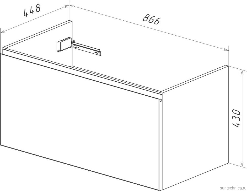Тумба с раковиной Lemark Veon mini 90 белая глянцевая, 1 ящик