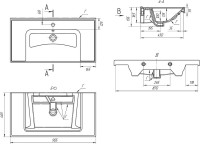 Тумба с раковиной Lemark Veon mini 90 белая глянцевая, 1 ящик