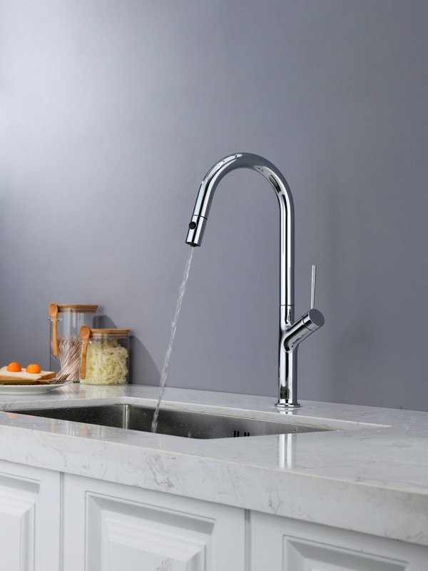 Смеситель для кухни AQUAme Cucina с выдвижным изливом AQM9905CR