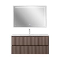 Мебель для ванной комнаты BelBagno Uno 120 подвесная, 2 ящика, матовая бежевая