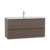 Мебель для ванной комнаты BelBagno Uno 120 подвесная, 2 ящика, матовая бежевая