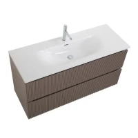 Мебель для ванной комнаты BelBagno Uno 120 подвесная, 2 ящика, матовая бежевая