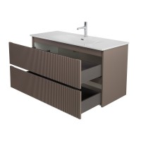 Мебель для ванной комнаты BelBagno Uno 120 подвесная, 2 ящика, матовая бежевая