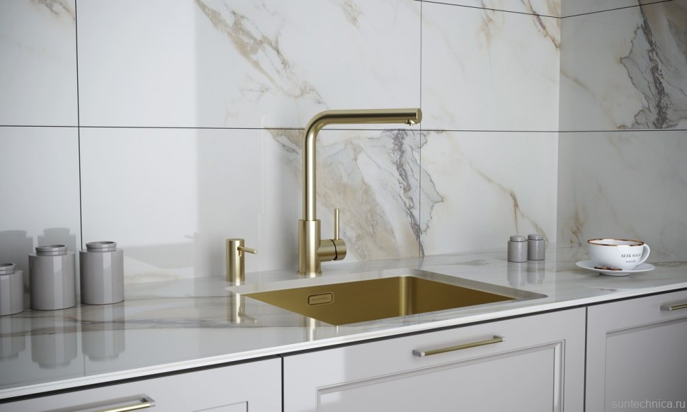 Смеситель для кухни Paulmark Twin Tw213622-LG светлое золото