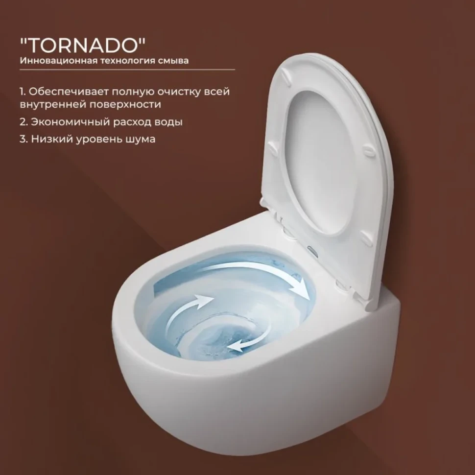 Унитаз подвесной Ceramicanova Vogue CN4008T безободковый