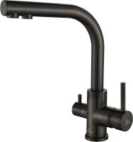 Комплект Мойка Paulmark Vista PM304444-GM вороненая сталь + Смеситель Essen 213011-GM вороненая сталь + Измельчитель Bort Master Eco